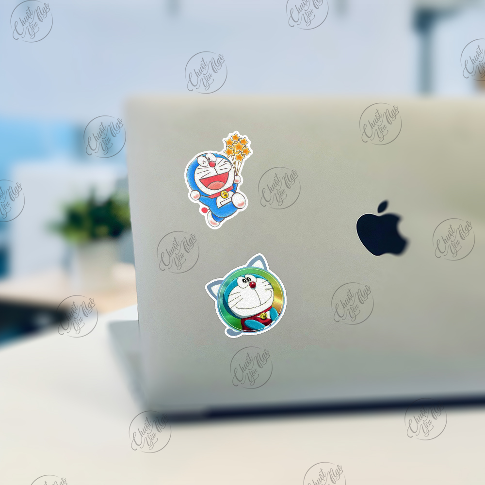Combo 100 sticker hình dán decal chống nước chủ đề mèo máy Đô rê mon Doraemon phim hoạt hình