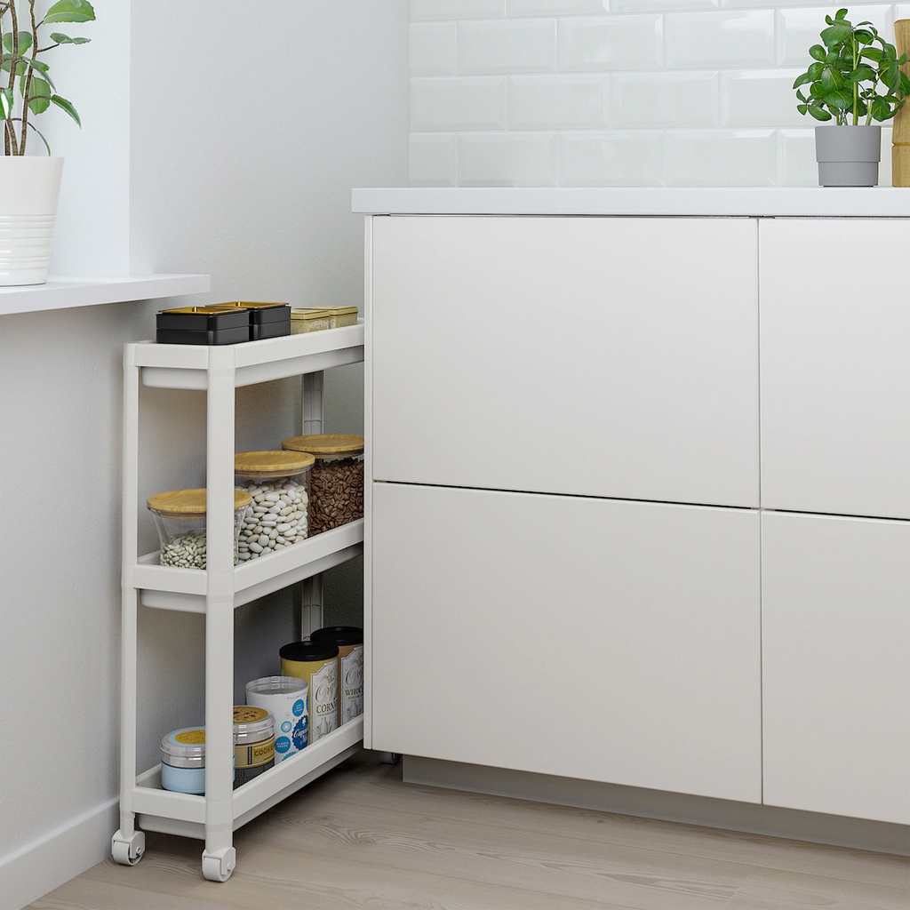 [HCM] KỆ IKEA CHÍNH HÃNG – VESKEN (3 TẦNG CÓ BÁNH XE)