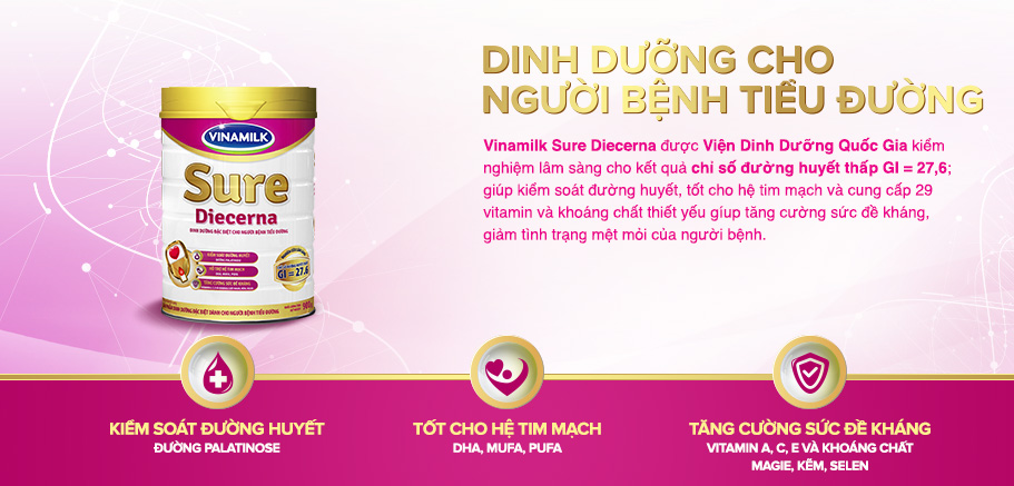 [Date 7.2025] SỮA SURE DIECERNA LON 900G – DÀNH CHO NGƯỜI TIỂU ĐƯỜNG