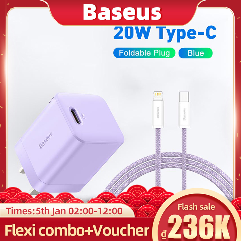 【New Year Gift】Baseus Super Si Pro 20W USB C Charger Set for iPhone 13 12 Pro Max QC3.0 PD Fast Charge For Xiaomi Samsung