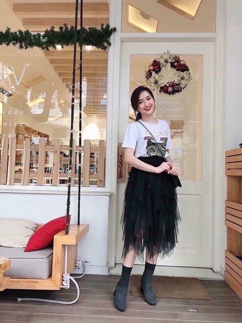 Chân váy maxi ren( ảnh+video)