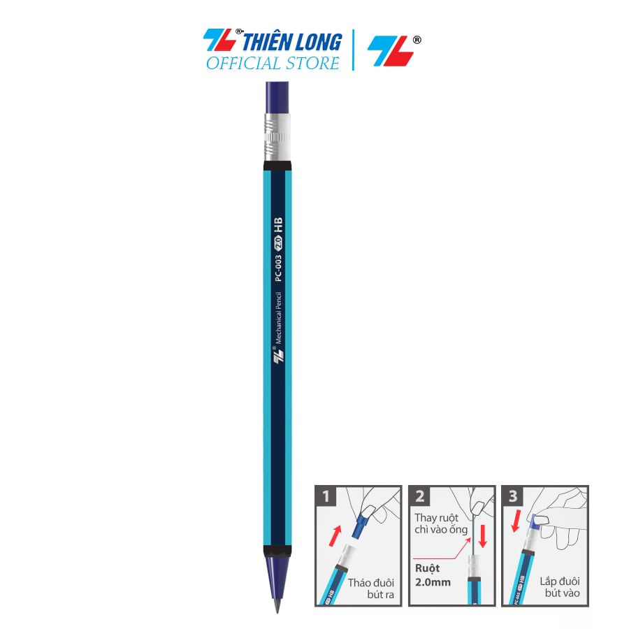Bút chì bấm Mechanical Thiên Long PC-003 2mm