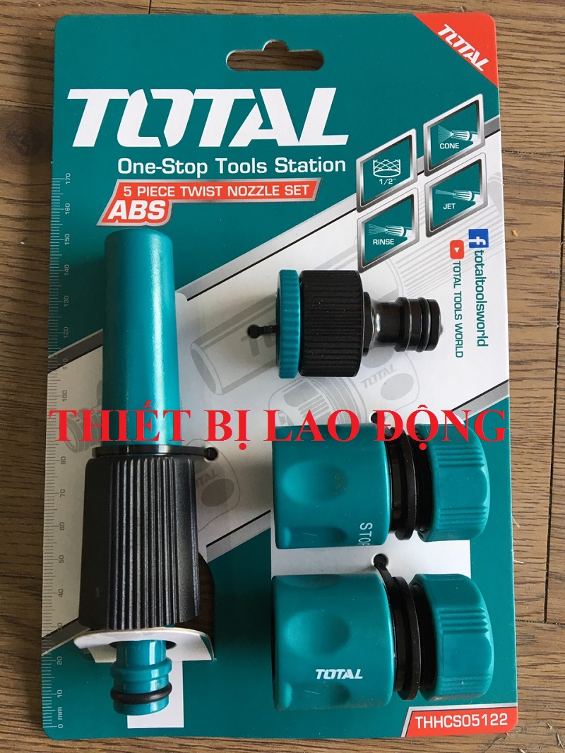 Bộ 5 khớp nối vòi xịt rữa xe tưới cây Total THHCS05122