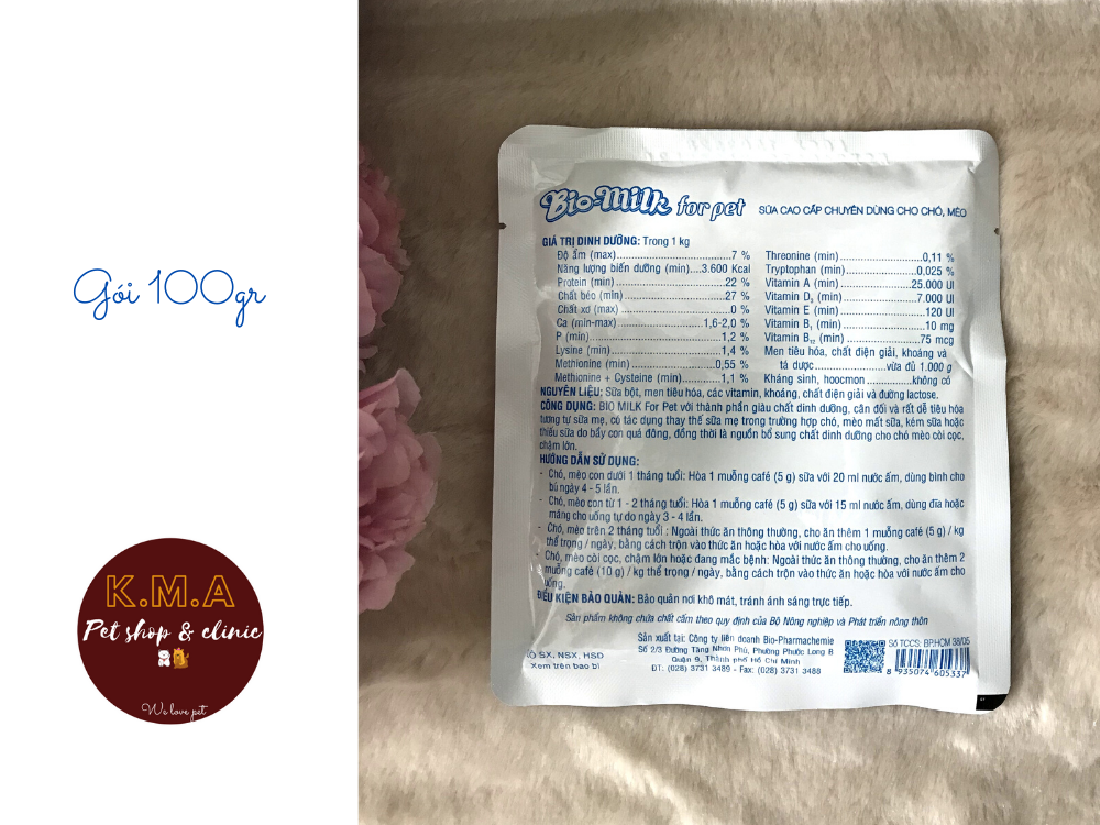 Sữa cao cấp dành cho chó mèo - Bio Milk For Pet gói 100gr
