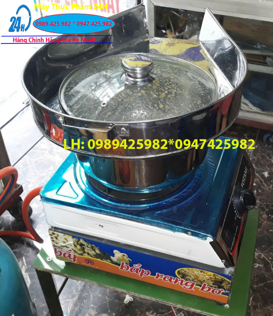 Máy nổ bắp,máy rang bơ sử dụng gas<Loại nồi 3 lớp có máng>