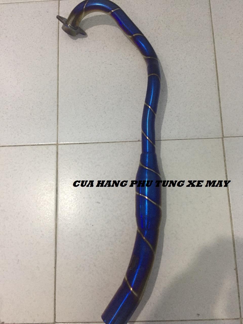 Cổ pô bầu hơi titan cho xe Ex135, Ex150, Winner 150, Winner X, Raider Fi, Satria gắn lon pô độ họng 51mm