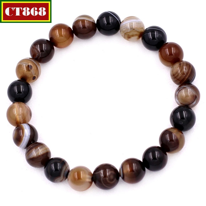 [HCM]VÒNG TAY MÃ NÃO 8 LY 21 HẠT ( NÂU SỌC ) - KÈM HỘP NHUNG