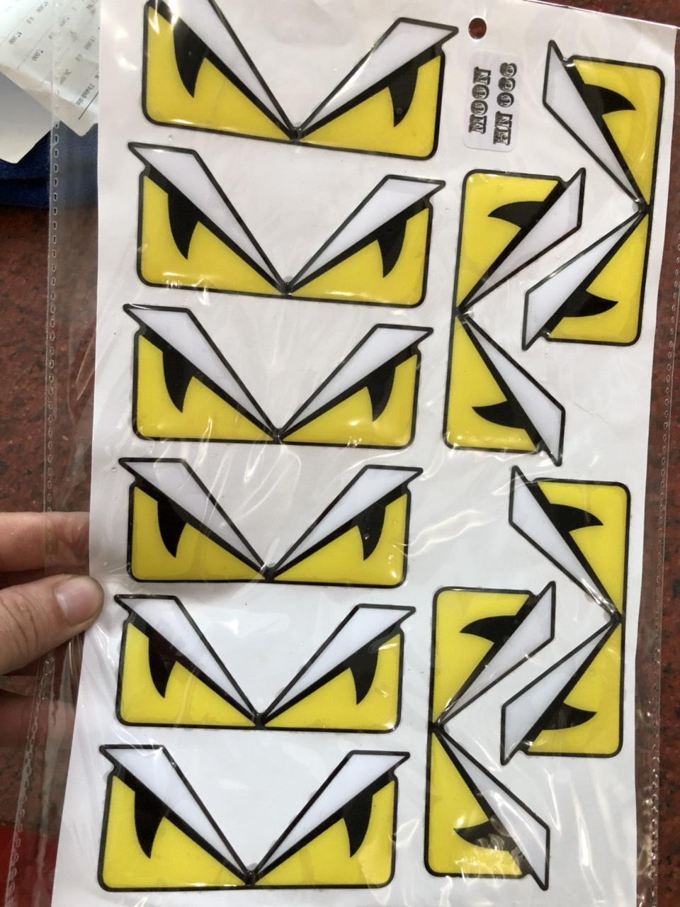 10  Tem nổi Fendi màu VÀNG dán xe, nón bh, vali Bộ 10 tem như hình màu vàng không bay màu