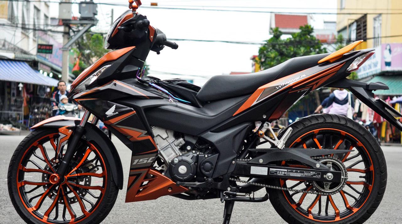 Tem trùm Winner cam đen - Độ dán team trùm decal xe máy Winner cam đen - Team trùm decal xe máy Winner rẻ đẹp và chất