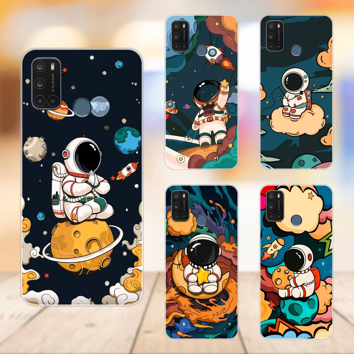 Ốp lưng điện thoại Vsmart Joy 4 dẻo trong Phi Hành Gia Astronaut