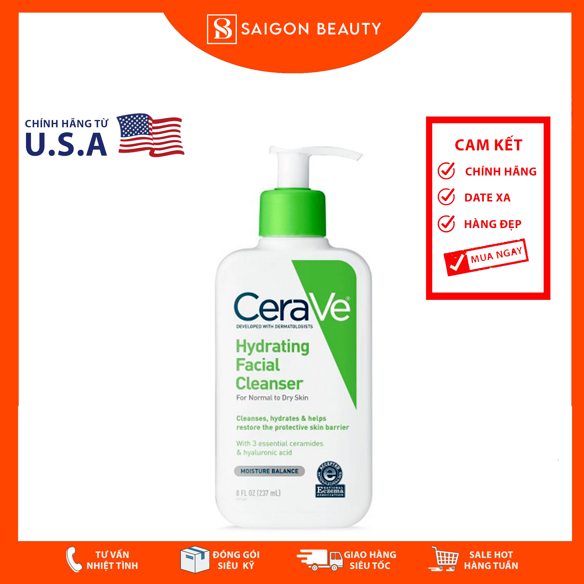 Sữa rửa mặt CeraVe Hydrating Facial Cleanser