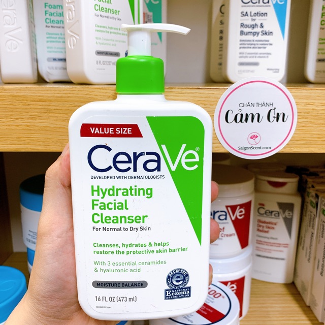 [HCM]Sữa rửa mặt Cerave Hydrating Cleanser Value Size ( 473mL )