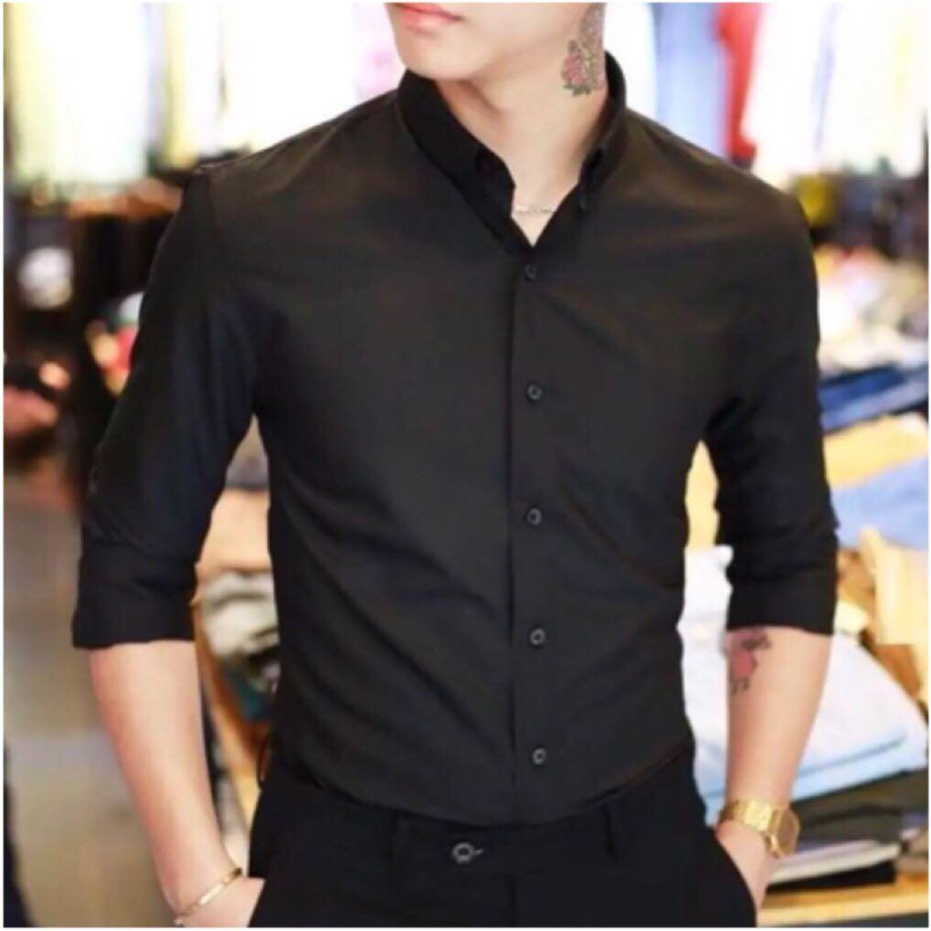 [HCM]ÁO SƠ MI TRƠN DÀI TAY NAM THỜI TRANG