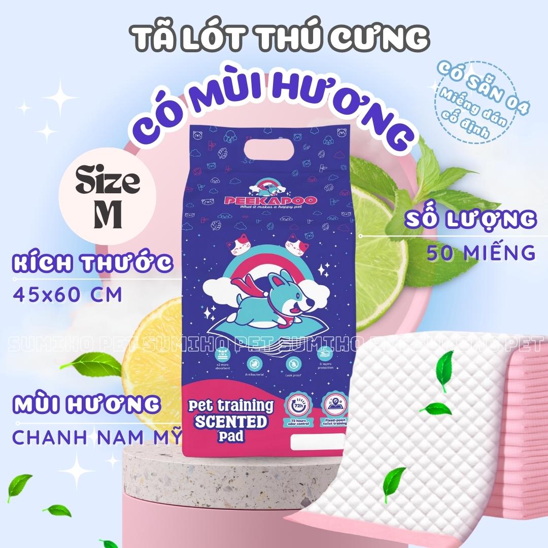 Tã lót cho chó Peekapoo (có mùi hương hỗ trợ khử mùi, ngừa khuẩn) hỗ trợ cún cưng đi vệ sinh đúng chỗ (tặng xúc xích)