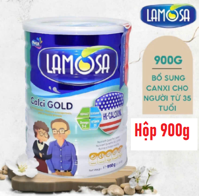 (900g, HSD 2026) Sữa bột Lamosa CALCI GOLD bổ sung canxi cho người từ 35 tuổi trở lên.