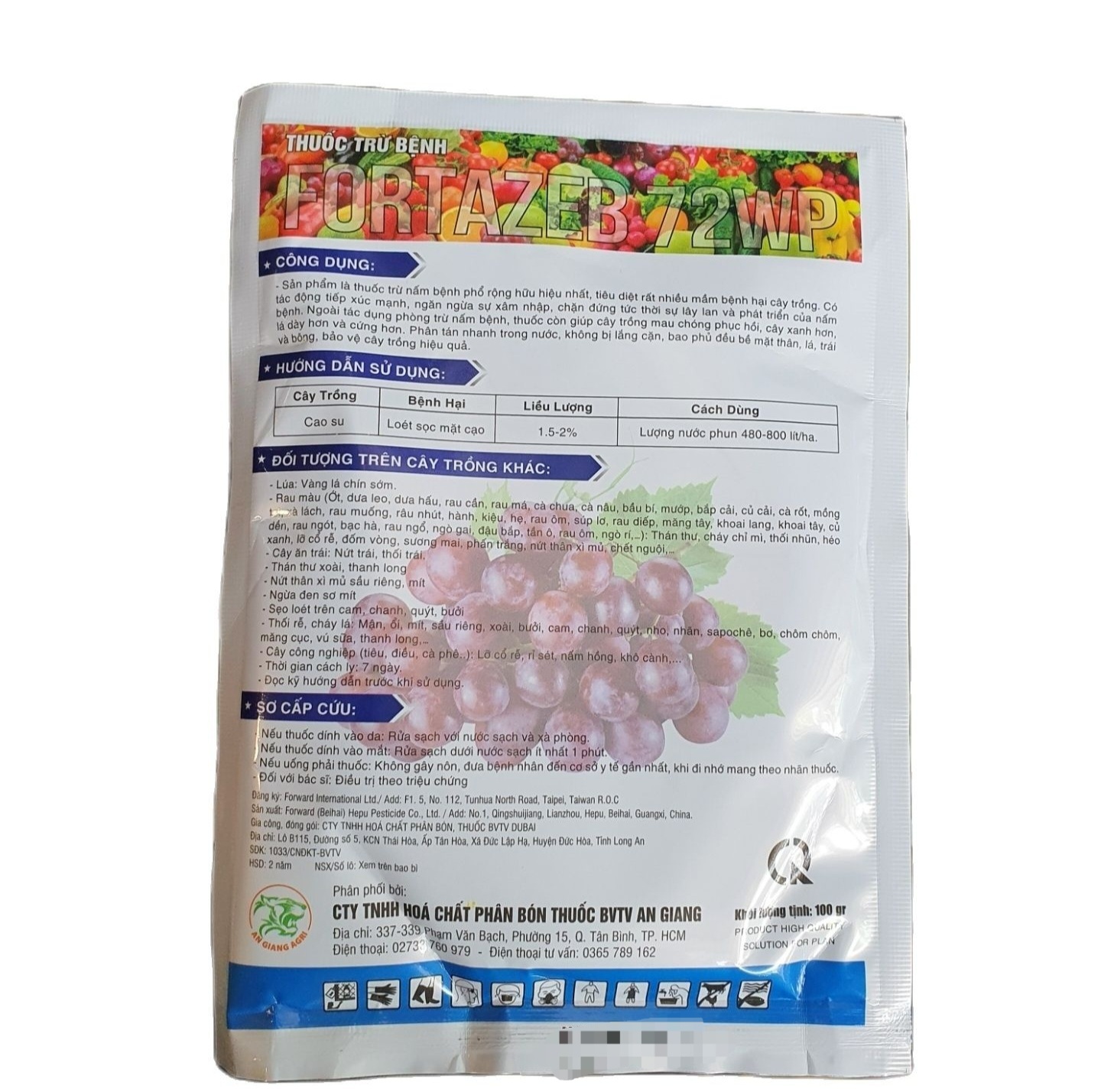 Thuốc trừ bệnh RIDOMY (100gr) FORTAZEB 72WP