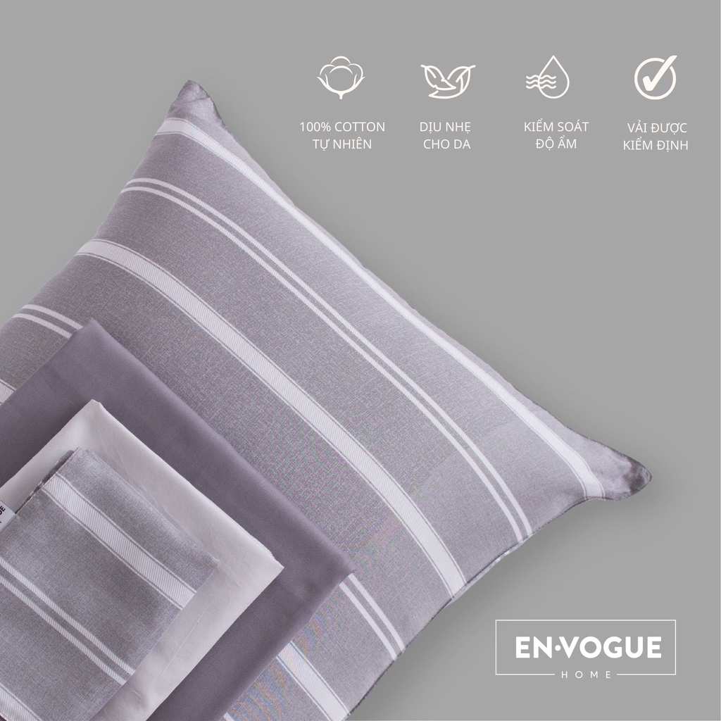 Vỏ gối họa tiết lụa tơ tằm COTTON PERCALE Envogue Home ( 50x70cm ) - 1 chiếc