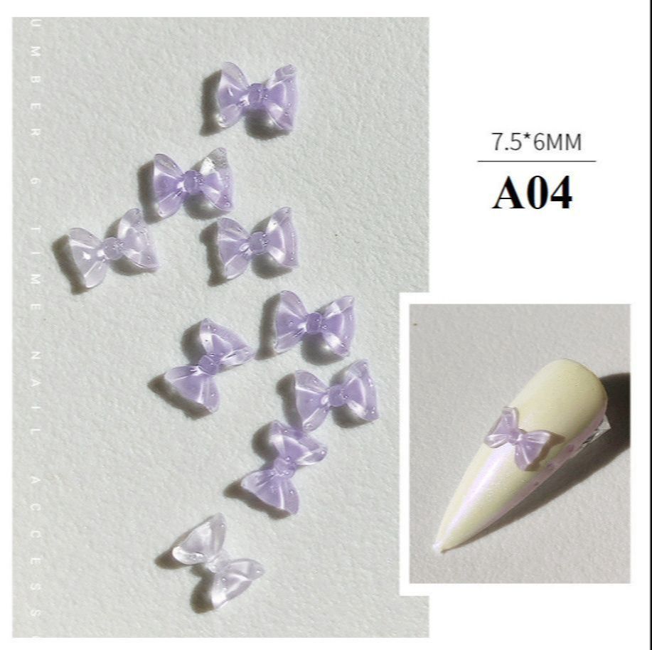 Set 10 Nơ Thạch đủ màu Pha Lê Trang Trí Móng  - ST209