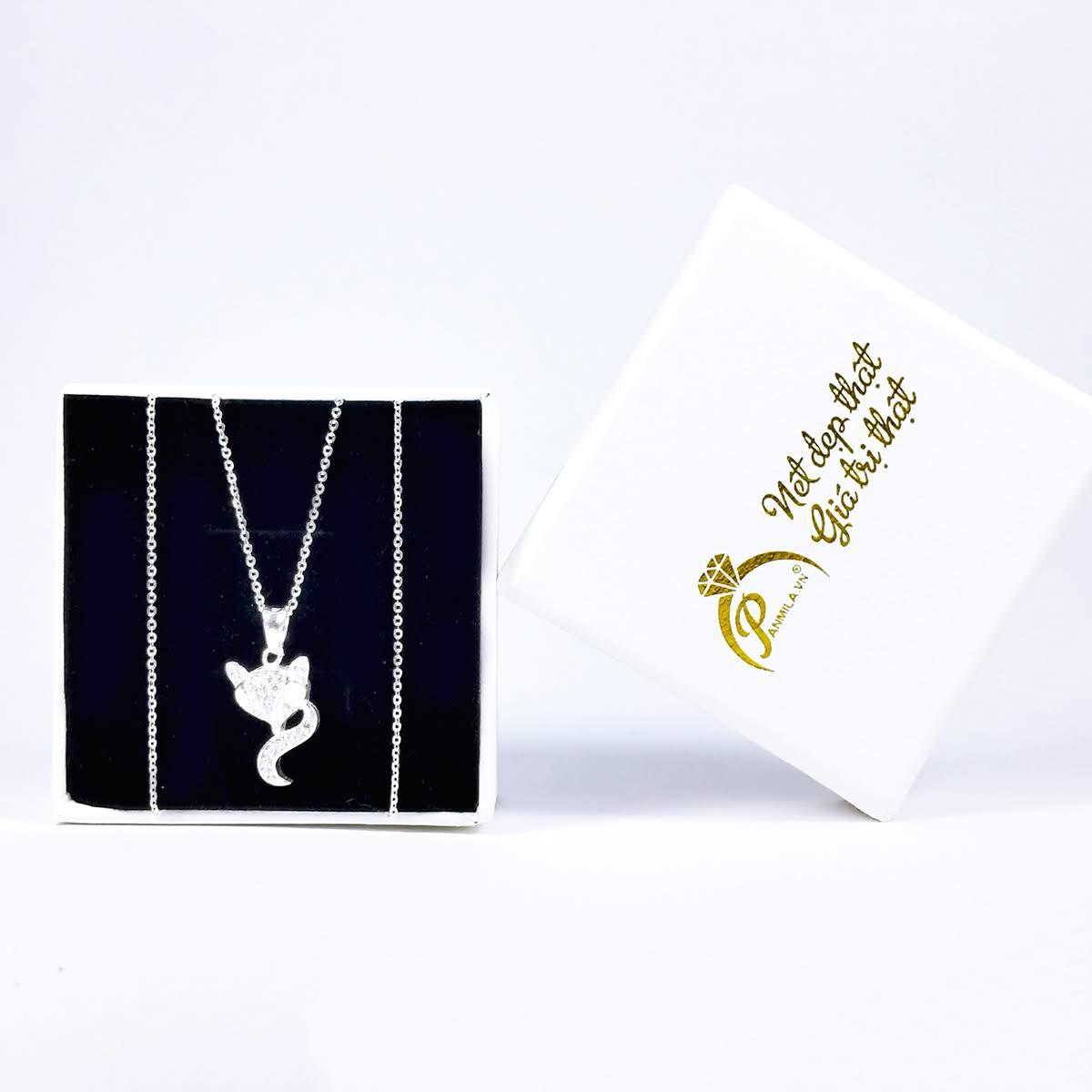 (XẢ HÀNG) Dây chuyền bạc nữ - Vòng cổ bạc mặt Hồ ly - Dây chuyền bạc ta thật - MẶt dây chuyền bạc đính đá - Dây chuyền bạc thật - Mặt dây chuyền bạc ta - Dây chuyền bạc hồ ly - Mặt dây chuyền bạc con cáo(TS-DC-A13)