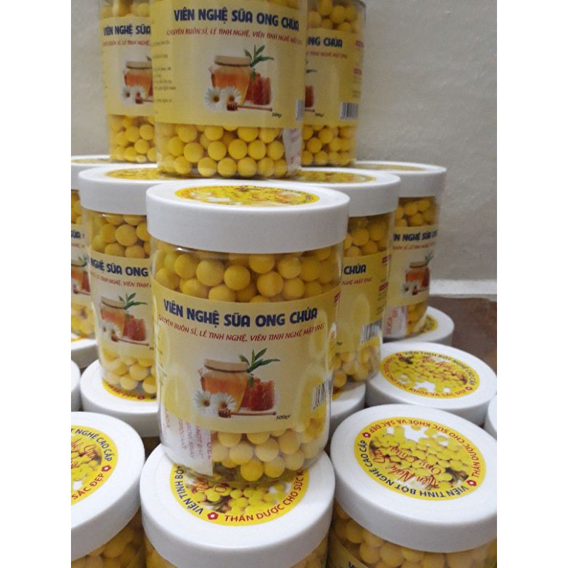 Viên tinh bột nghệ mật ong hộp 500g