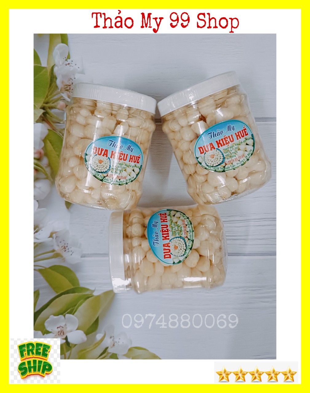 (Freeship) Dưa kiệu Huế chua ngọt hủ 850gr