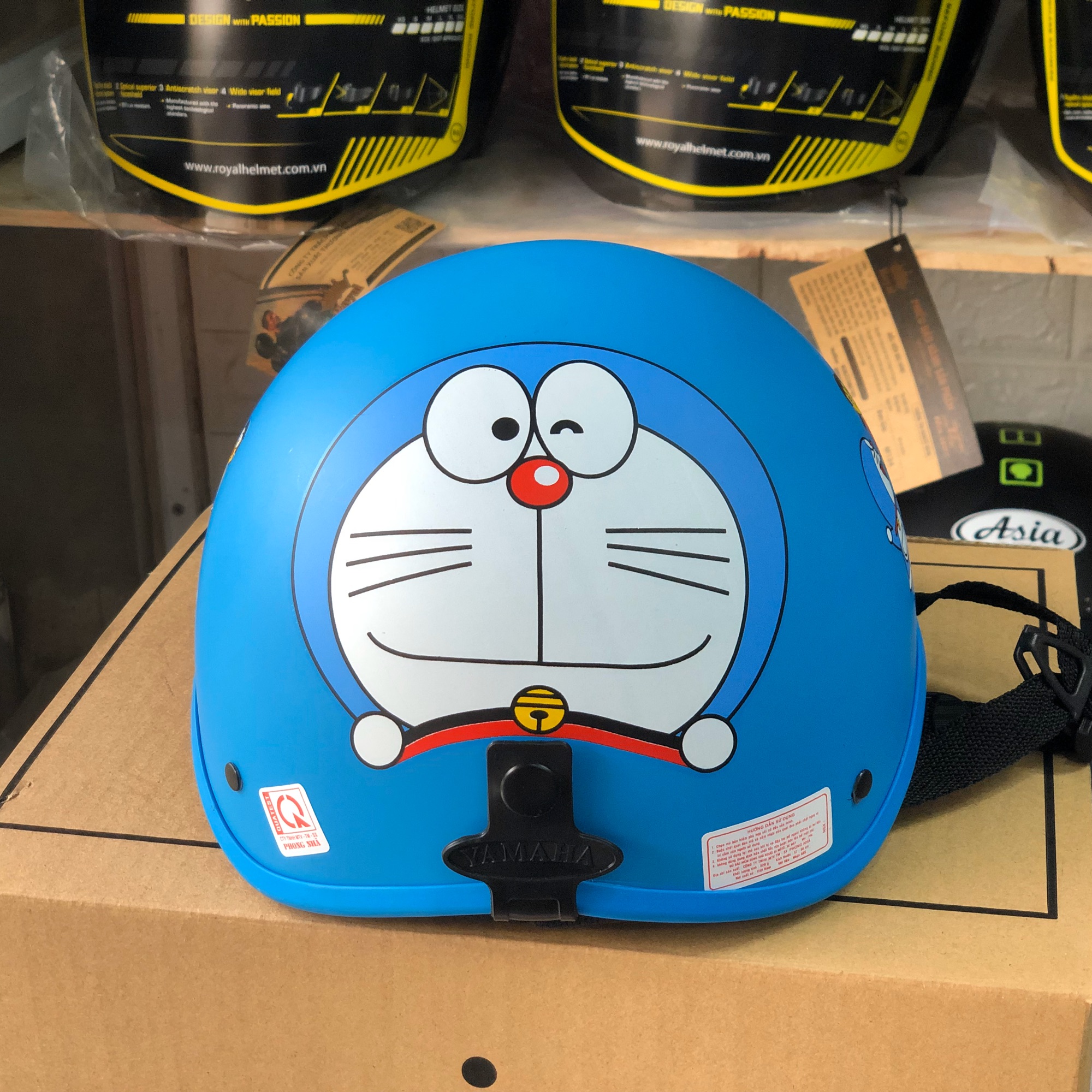 Mũ bảo hiểm 1/2 Doraemon tặng kèm kính UV  - mũ bảo hiểm nửa đầu - mũ bảo hiểm hoạt hình - Hoanstore