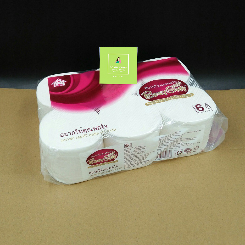 GIẤY BEST SOFT THÁI LAN LỐC 6 CUỘN -  KHÔNG LÕI