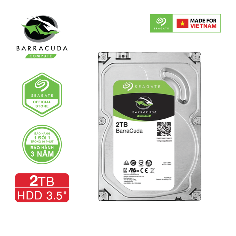 Bảng giá Ổ cứng HDD 3.5 PC SEAGATE BarraCuda 2TB SATA 7200RPM 256MB - ST2000DM008 Phong Vũ