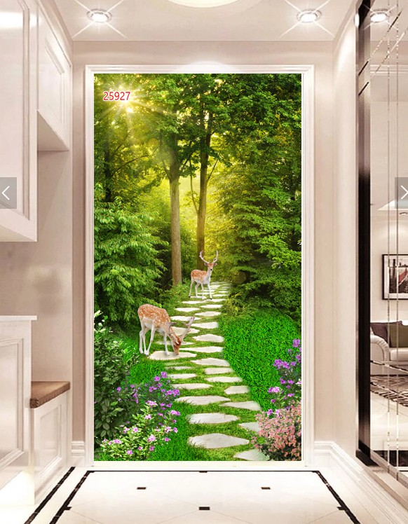 Tranh dán tường 3d khổ dọc tranh đứng trang trí nhà cửa phòng khách phòng ngủ chất liệu decal pp keo sẵn bóc dán PA