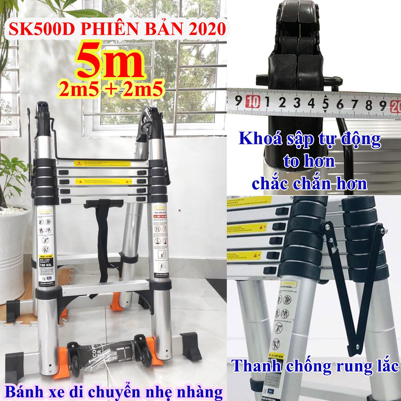 Thang nhôm rút chữ A 5m (2m5 + 2m5) Sumika SK500D