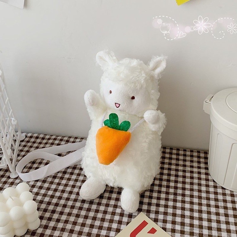 Túi đeo chéo cừu bông cà rốt