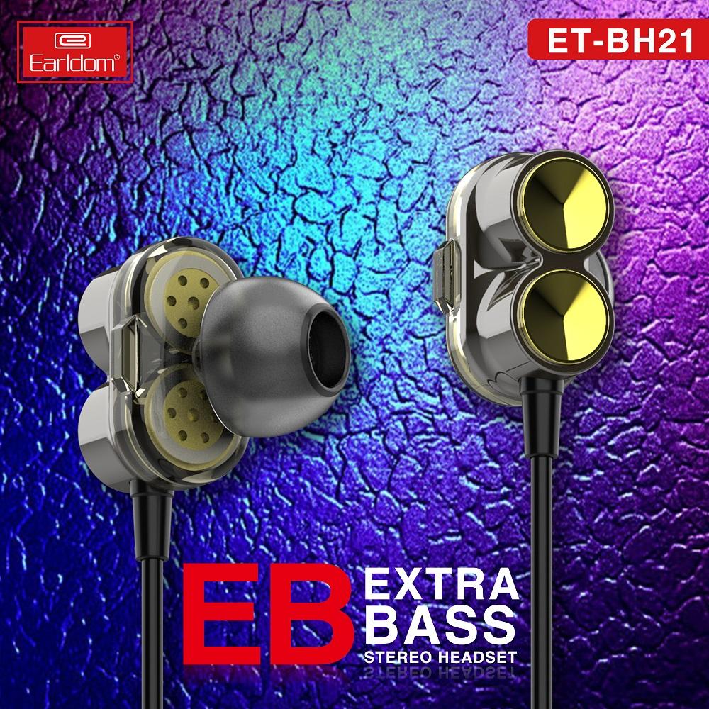Tai Nghe Bluetooth Earldom BH21 (2 Tai, Có Dây)