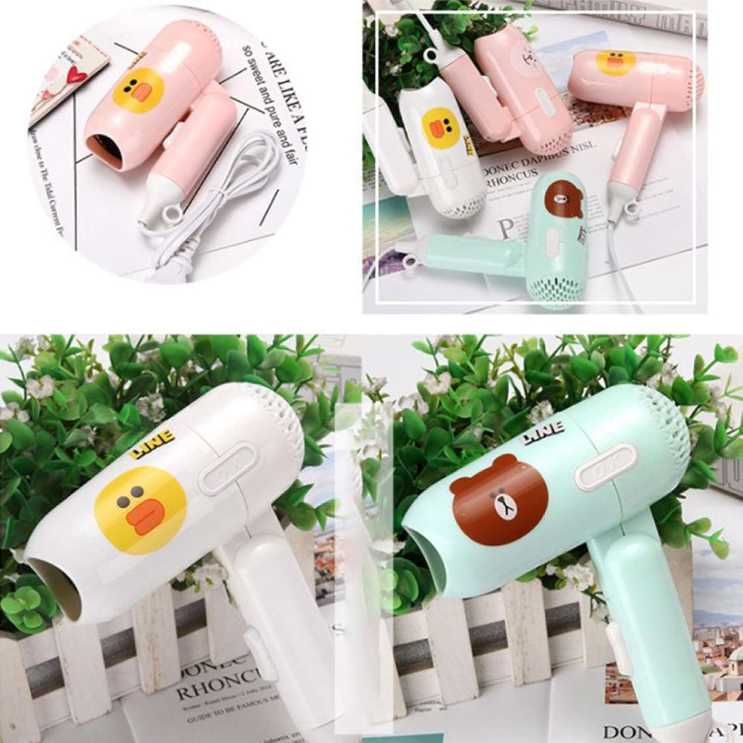 Máy Sấy Tóc Mini Hình Thú Gấp Gọn Dễ Thương