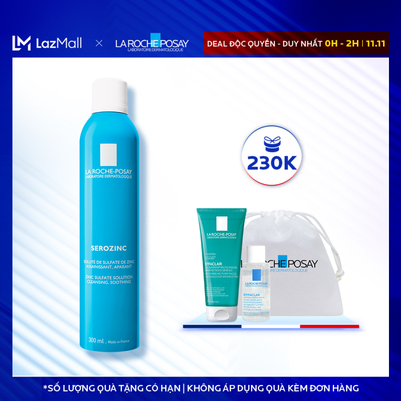Xịt khoáng giúp làm sạch & làm dịu cho da dầu mụn La Roche Posay Serozinc 300ML giá rẻ