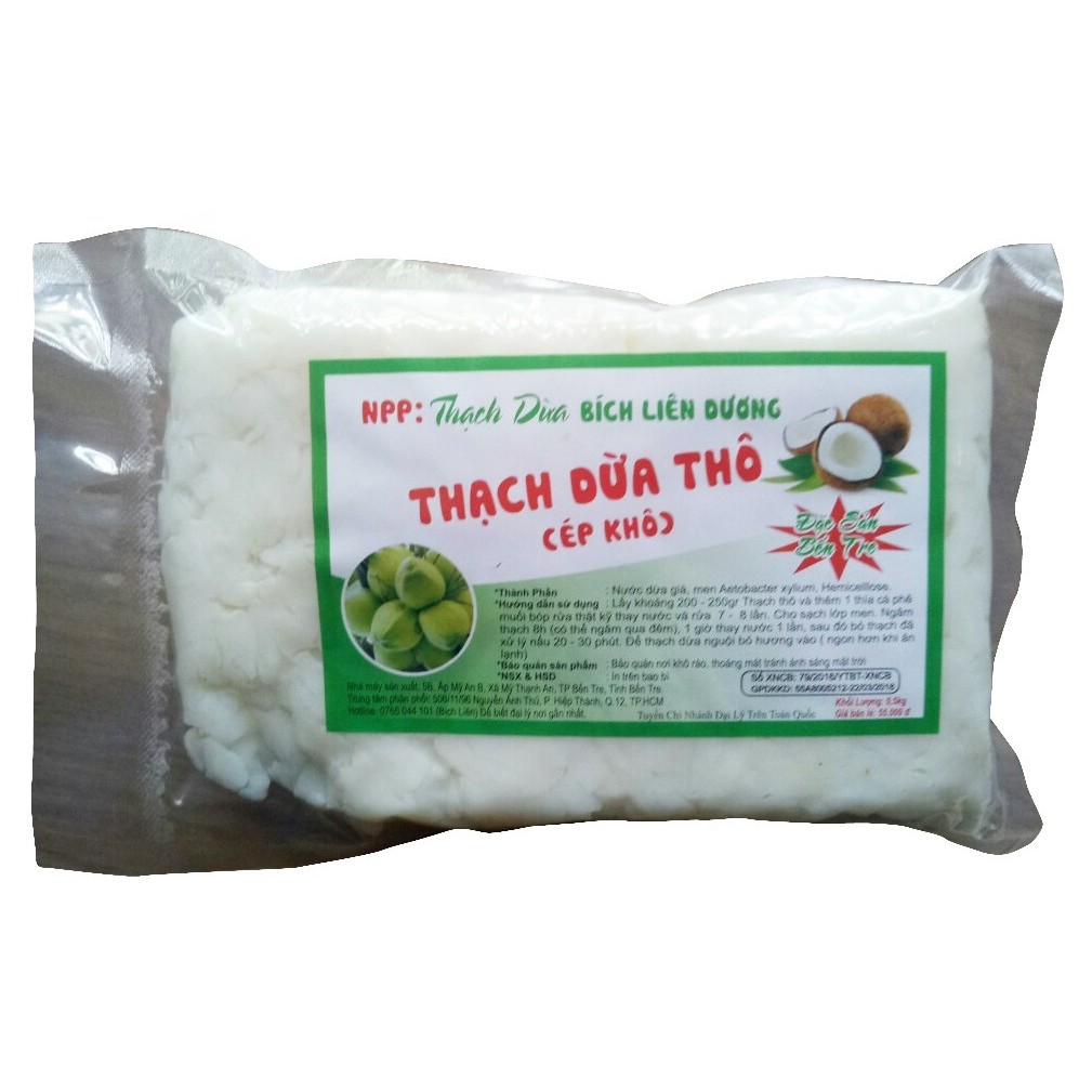 Giá sỉ 2Kg Thạch dừa loại 10Ly ép thô tặng hương dừa