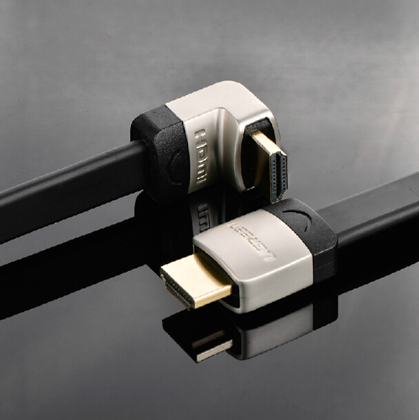 Cáp HDMI 1,5m góc lên 90 độ, dẹt, mỏng Ugreen 10282