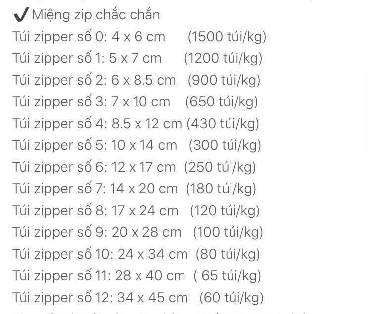 1Kg Túi Zip Viền Đỏ Đủ Size