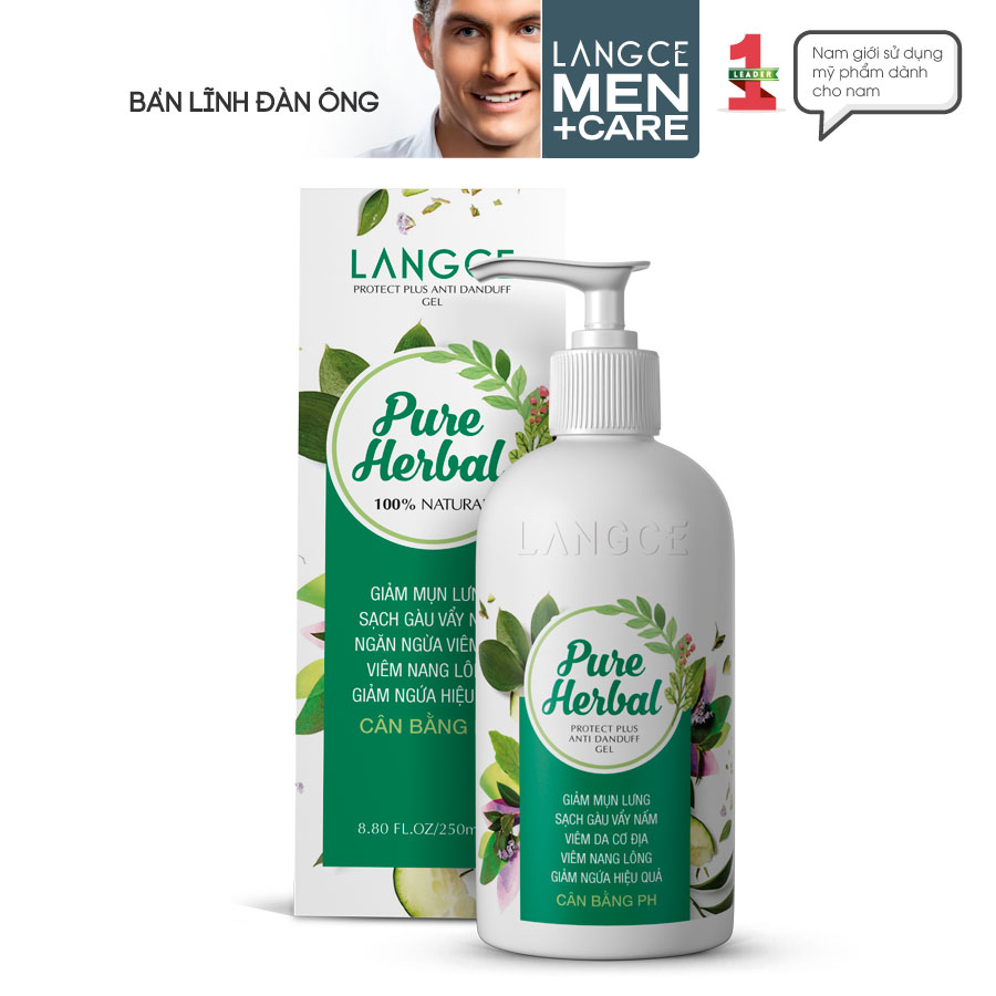 [HCM]TẮM GỘI SẠCH VẨY NẤM GÀU BẢO VỆ+ DA NGỪA MỤN LƯNG 250ml LANGCE DÀNH CHO NAM