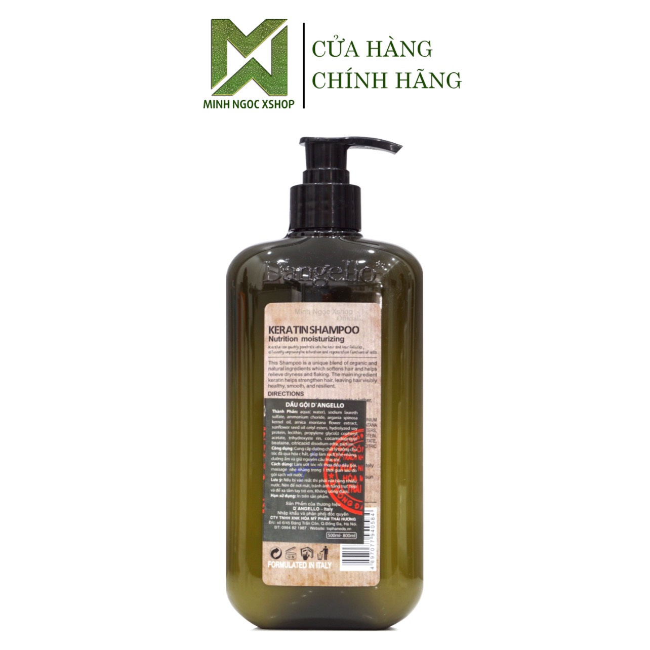 Dầu gội phục hồi siêu mượt Dangello Keratin 500ML