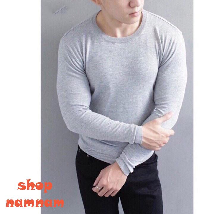 Áo len nam trơn màu xanh than