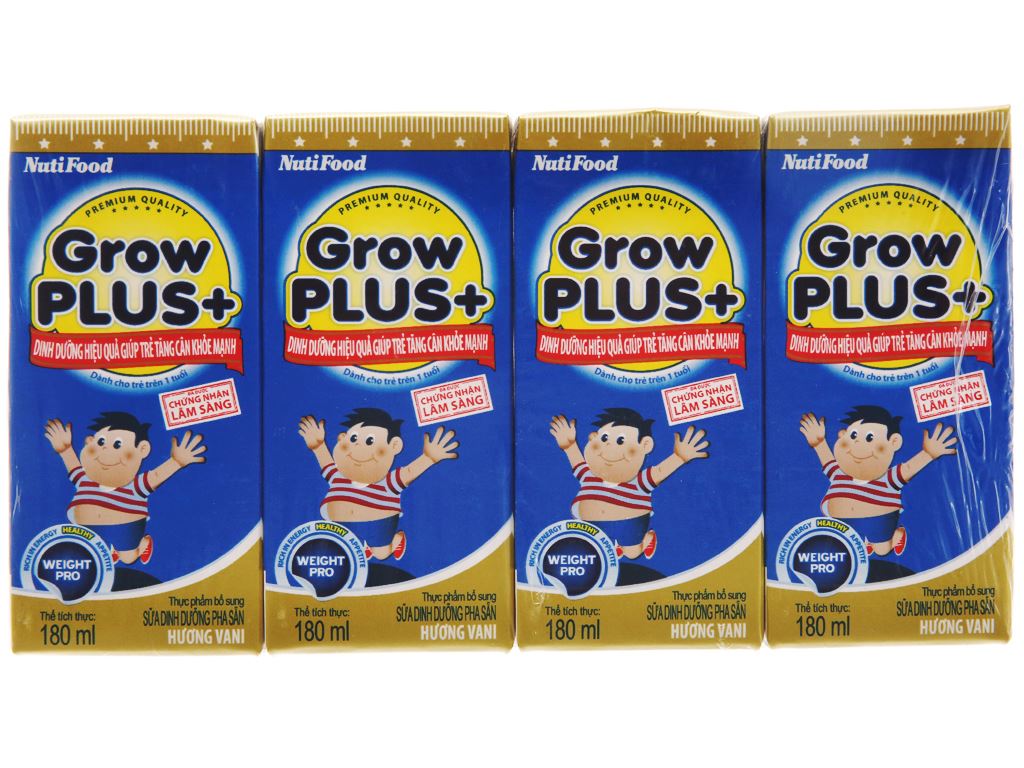 Thùng 48 Hộp SBPS NutiFood Grow Plus+ TCKM 180ml (xanh)