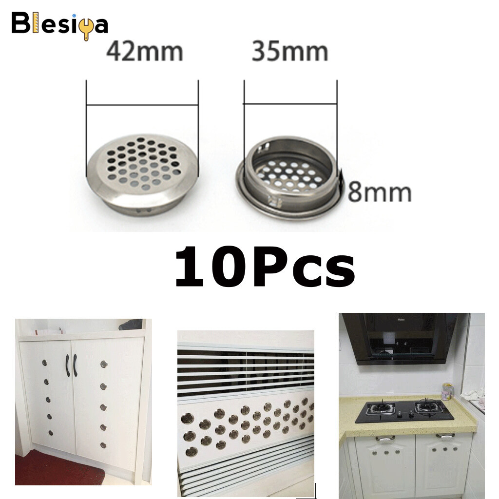 Blesiya Cabinet Air Vents Cover Stainless Steel Round Vent Mesh Hole Louver
