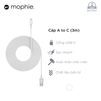 Cáp USB-A to USB-C Mophie 3m - Bện nilon chống rối