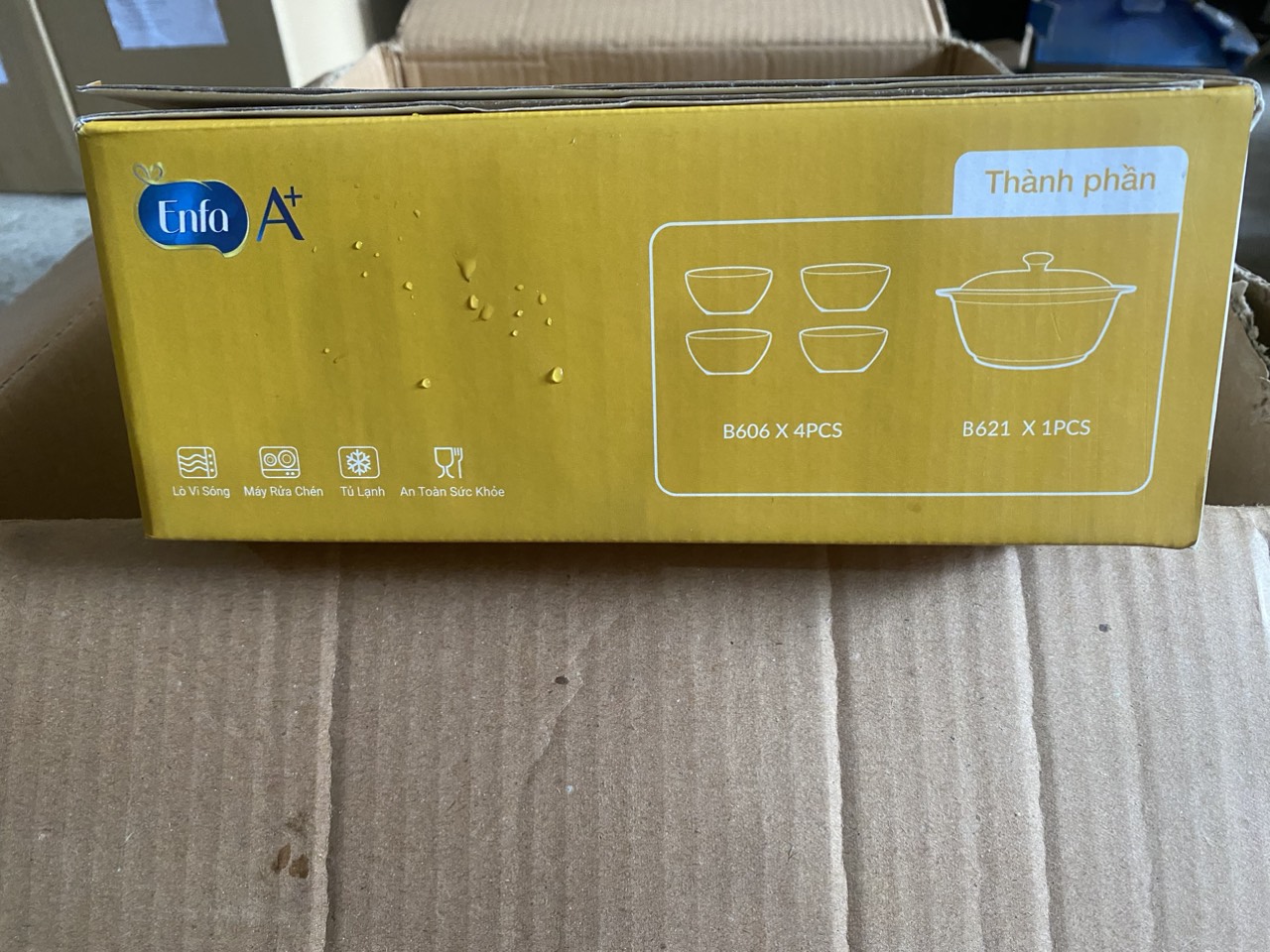 Bộ 1 thố và 4 chén sứ Donghwa Enfa