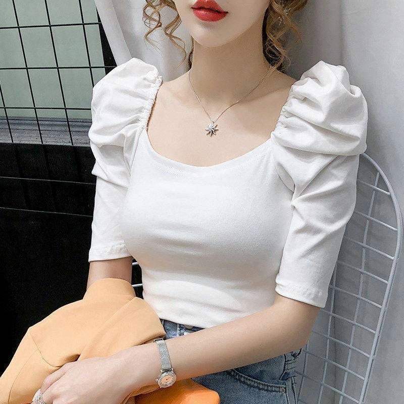 ÁO THUN GÂN LEN TAY PHỒNG CỔ VUỒNG