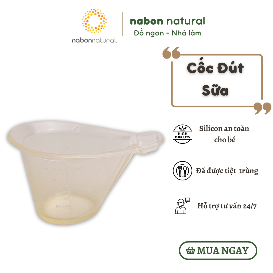 Cốc đút sữa cho trẻ sơ sinh, đã tiệt trùng Nabon Natural