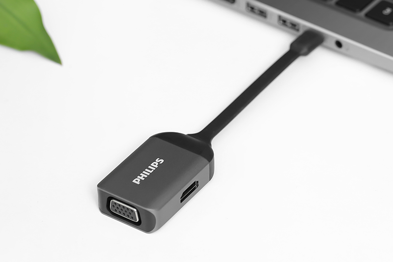 Adapter chuyển đổi Type C 2 in 1 Phi07A-93 Xám