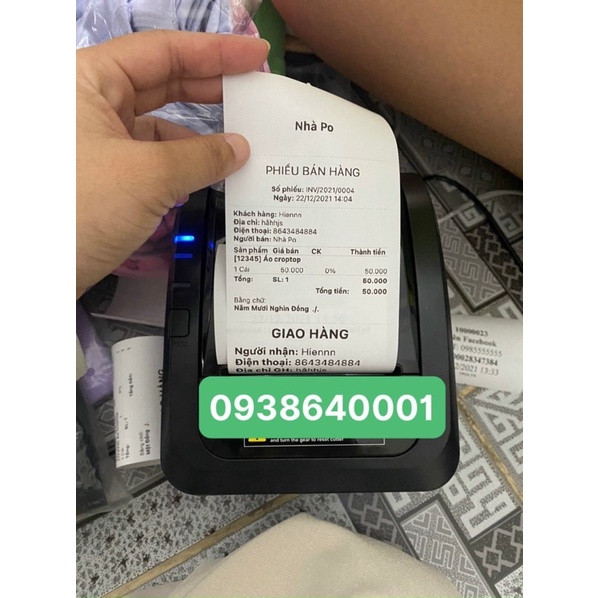 Máy in hóa đơn Sapo Xprinter XP-K200L  2 cổng USB + LAN