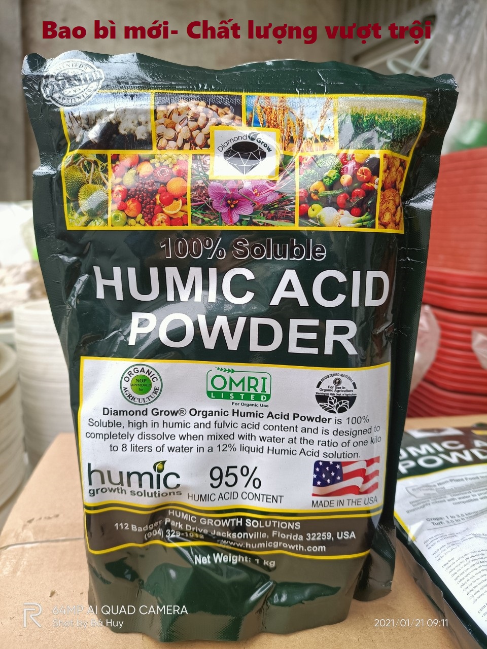 Phân Hữu Cơ Humic Acid Powder  NK trực tiếp từ Mỹ 1kg