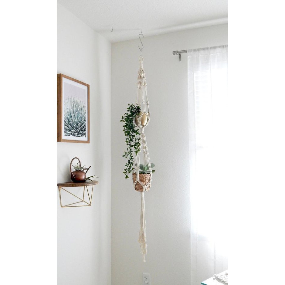 Dây treo chậu cây mácrame loại 2 chậu